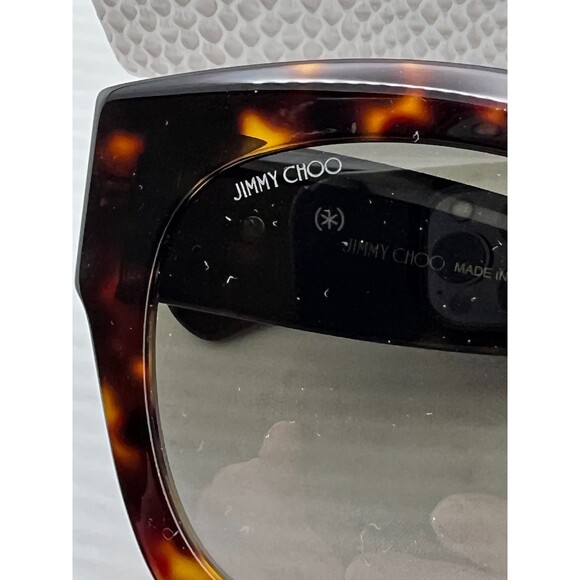 NEW Jimmy Choo Leela Women\'s Sunglasses 55MM Havana Brown Tortoise ITALY w/Case main image 7
